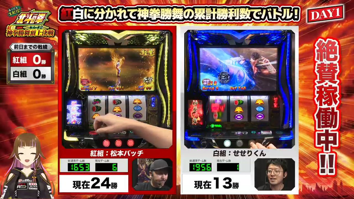 スマスロ 北斗の拳 転生の章2 導入記念生配信🔥 紅白神拳勝舞 頂上決戦