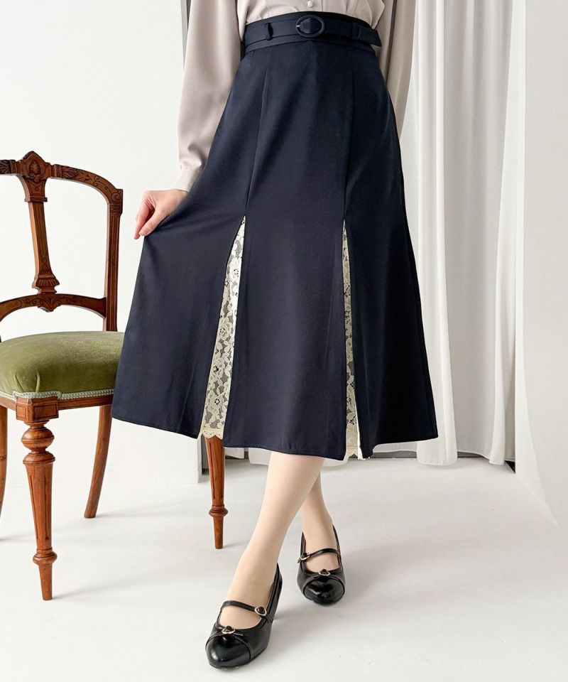 アンアナザーアンジェラス（an another angelus）/【美シルエット/通勤/洗える/セットアップ可能】レース切替ナロースカート 🌹 𝐚𝐧𝟑 𝐖𝐞𝐞𝐤𝐥𝐲 𝐑𝐚𝐧𝐤𝐢𝐧𝐠 🌹 ＼ 第1位 ／ 『レース切替