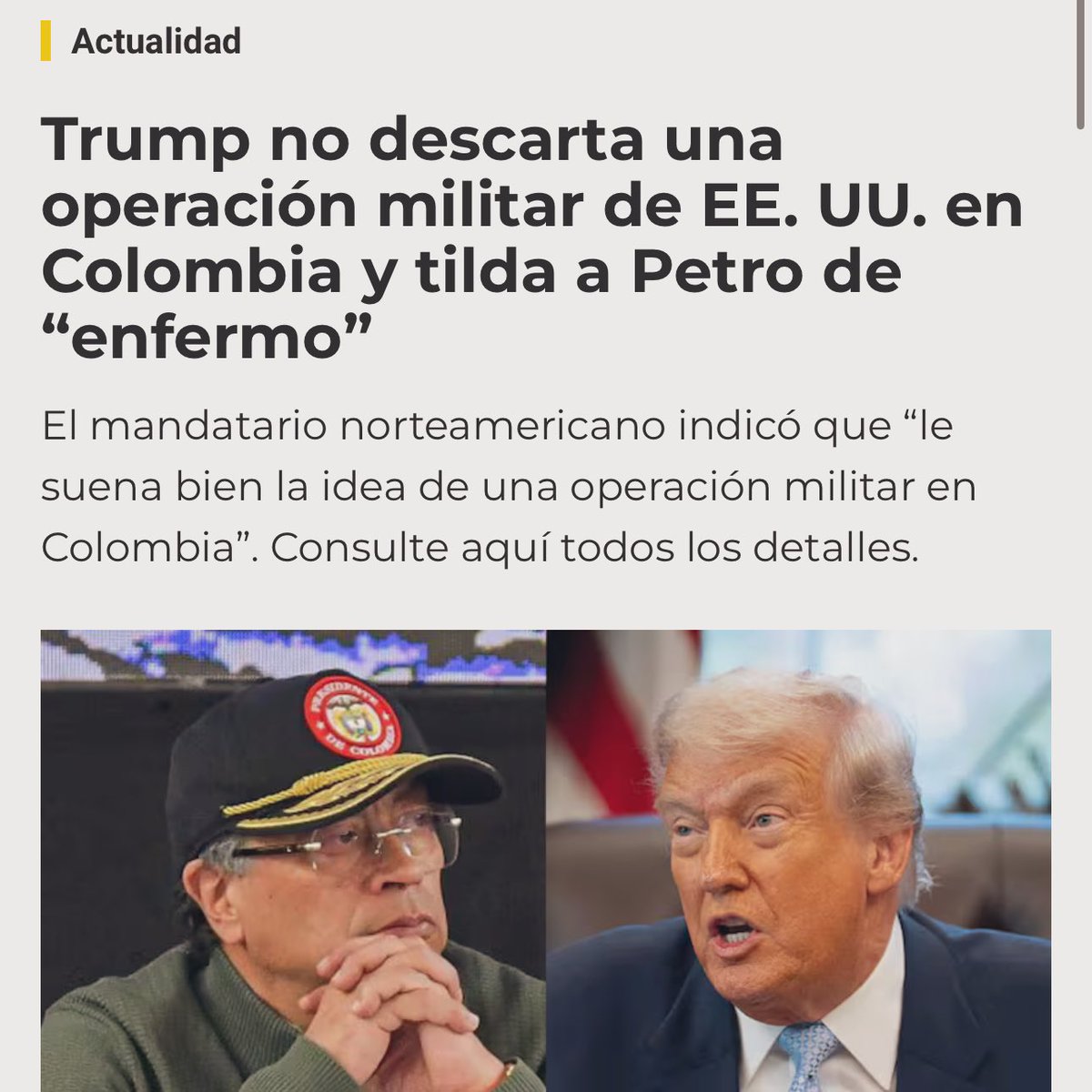 EsmeHernandezSi's tweet photo. Trump violó la soberanía de Venezuela, amenazó a la pdta de México y ahora habla abiertamente de una posible operación militar contra el pdte @petrogustavo. Estamos ante un desquiciado con delirios de dueño de América. Lo más grave es que hay opositores celebrando el bombardeo contra nuestro país. Vendepatrias.
