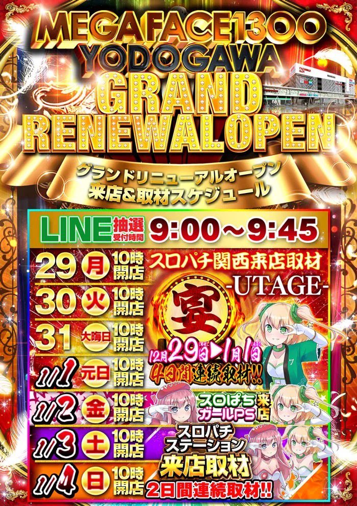 ⭐️メガフェイス淀川7日連続スロパチ開催結果おさらい⭐️ ✓12/29