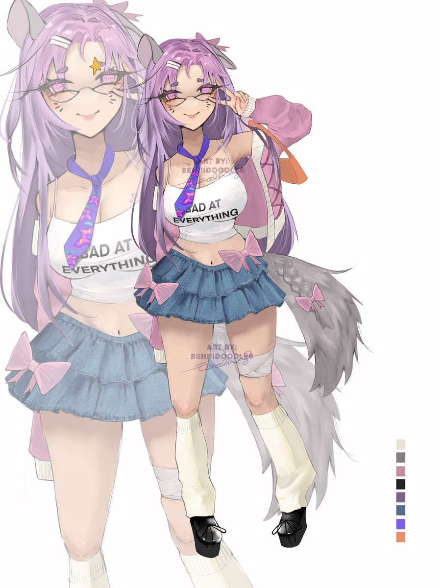 ☝🏼🤓 Nerdy Chinchilla Girl 

She loves Stardew Valley (look at her tie!) and is maybe a bit of a loser … would you consider adopting her? 
╰(*´︶`*)╯

Adopt her and give her a loving home for only $33! (VGen is below)