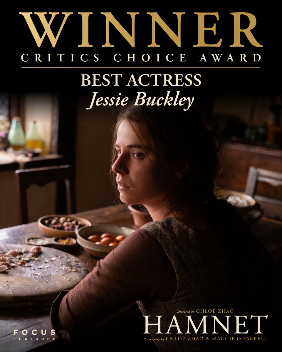 Congratulations to Jessie Buckley on her Critics Choice Award WIN for Best Actress.