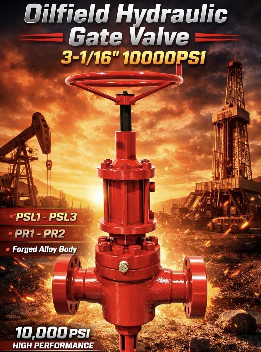 jsmeivalve's tweet image. Built for extreme oilfield pressure. 💪
3-1/16” Hydraulic Gate Valve | API 6A | 5,000–20,000 PSI
#Oilfield #HydraulicValve #API6A #OilAndGas #Wellhead #HighPressure