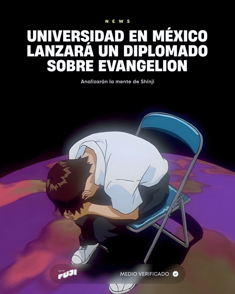 🤯 ES REAL: Una universidad en México lanzó un diplomado de 7 meses dedicado enteramente a analizar “Neon Genesis Evangelion”.

Usarán psicoanálisis para estudiar la mente de Shinji y los traumas de la serie. ¡Por fin podrás entender el final con título universitario!