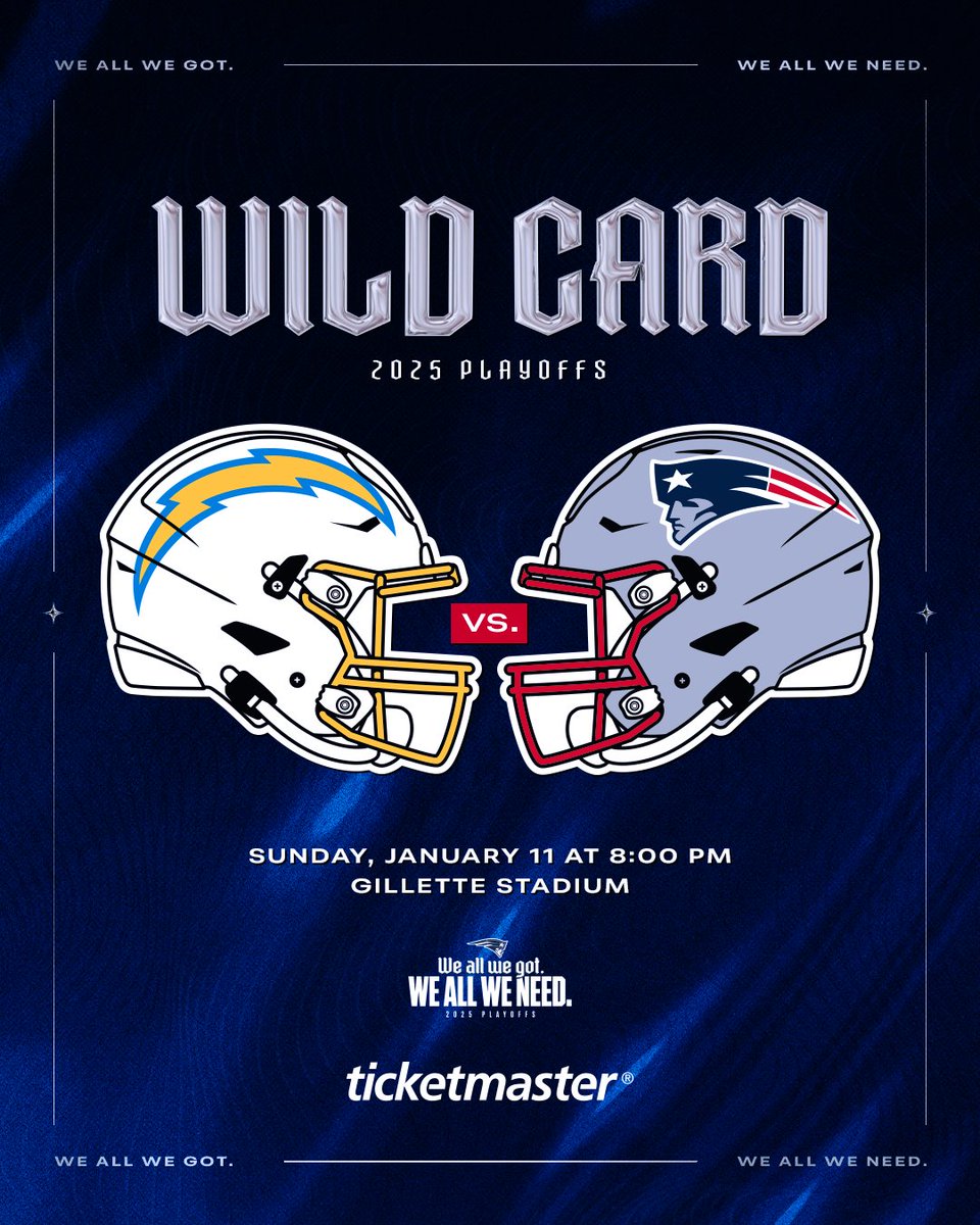 Patriots's tweet image. CHARGERS VS. PATRIOTS.

SUNDAY NIGHT FOOTBALL ON NBC.