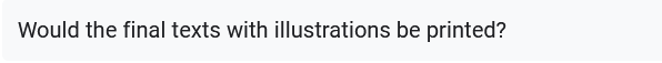 AdeltaDM's tweet photo. "Would the final texts with illustrations be printed?"

No. We are simply organizing the event—posts should be made by the pairs and we have no intention of printing any of the works. However, you are free to do so with your own work as long as the other person is ok with it. https://t.co/plGAiM0uzN