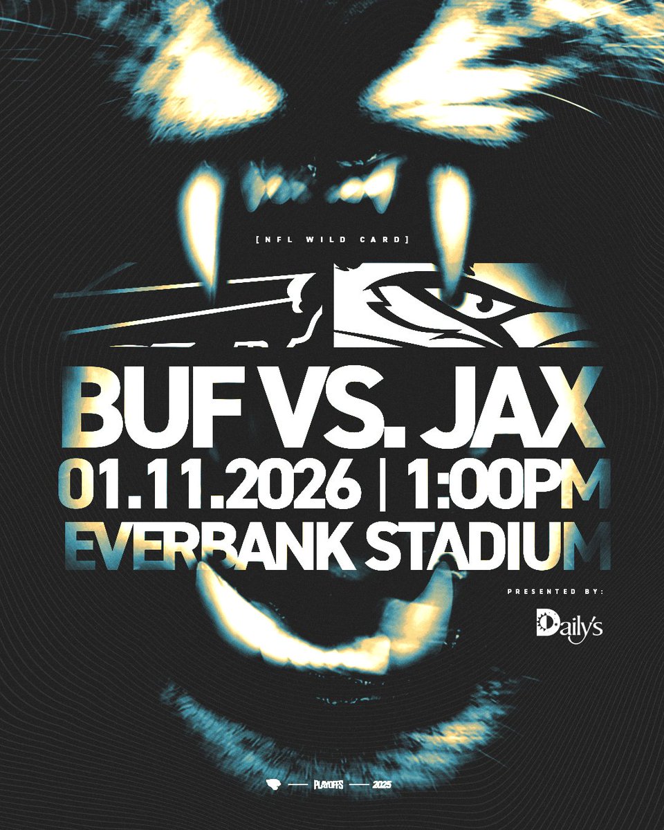 Jaguars's tweet image. See you Sunday! 👀

@dailys_dash | 🎟️: bit.ly/WCRound