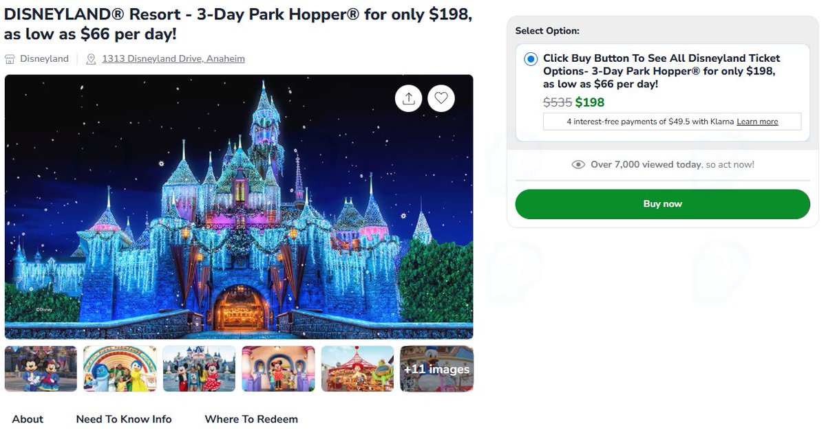 thedealsguy_'s tweet image. Disneyland 3-Day Park Hopper Deal 🎢

Save big with this Groupon offer — 3-day tickets from about $198 (~$66/day)

Visit both Disneyland &amp;amp; Disney California Adventure

link.tdgdeals.com/D2DV1