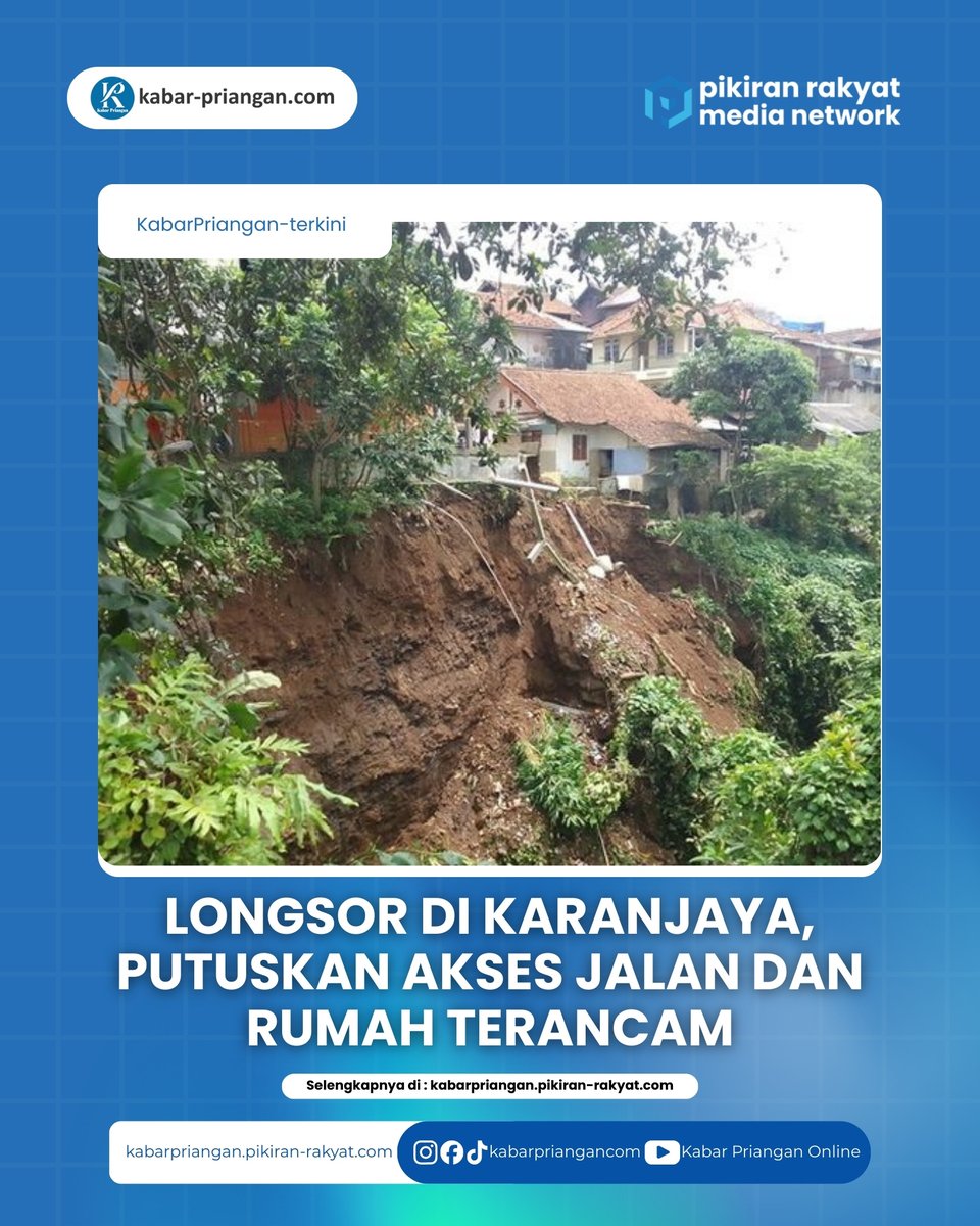 Suasana tenang di Dusun Kertajaya, Desa Karanglayung, mendadak mencekam setelah hujan deras yang mengguyur wilayah Kabupaten Tasikmalaya memicu bencana tanah longsor.

Selengkapnya kabarsingaparna.pikiran-rakyat.com/kabar-singapar…