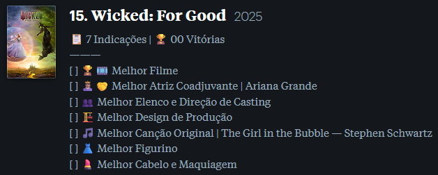 Brutal, não sobrou nada pra Wicked

#CriticsChoiceAwards