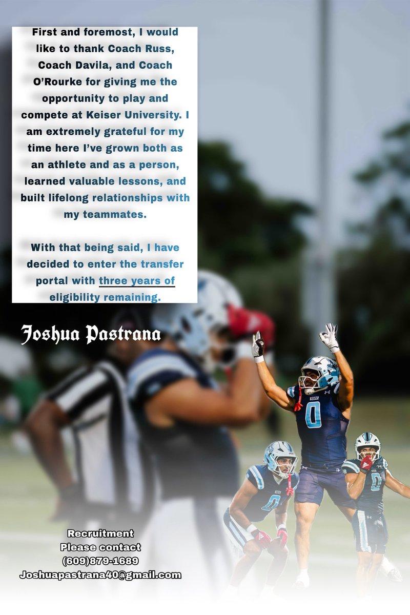 _JoshuaPastrana's tweet image. I’m officially in the transfer portal.
6’0 220 ILB
3 Years Eligibility 
3.8 GPA
1x National Championship Appearance 
1x Playoff Defensive MVP
(Full Video)

youtu.be/rvGeTQaMqyM?si…