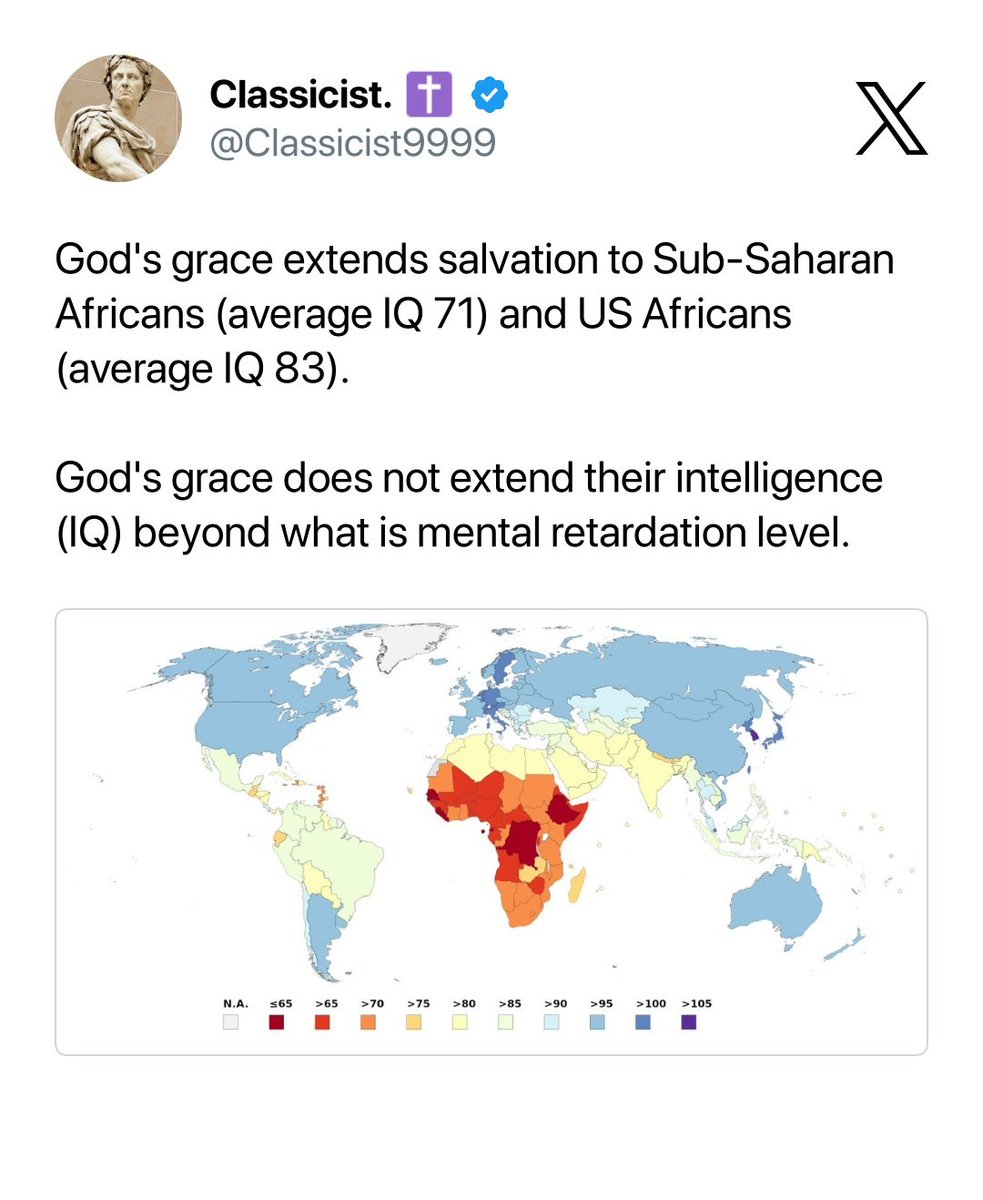 Africans need adult supervision even in the Church, especially in the Church— and especially in the Church dance aisle, where they keep attempting interpretive stomping.

Follow <a href="/Classicist9999/">Classicist. ✝️</a>