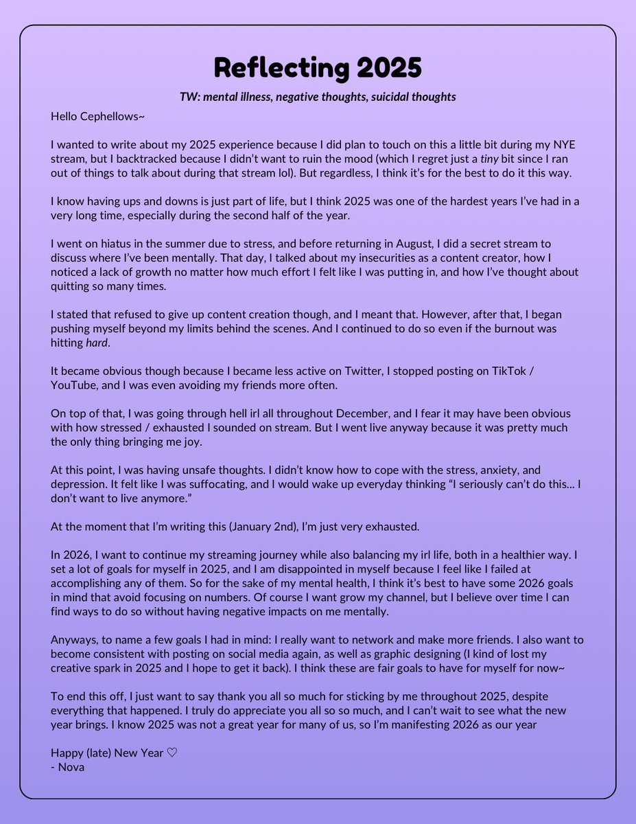 This is NOT a graduation / hiatus post, just discussing 2025 and my hopes for 2026 💜