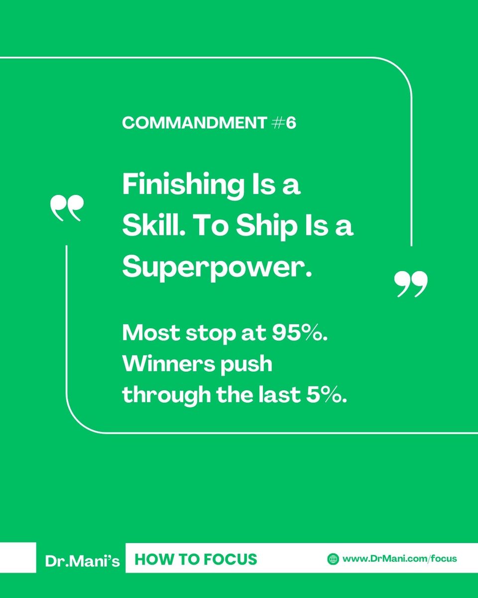 Ideas don’t compound.

Work that you complete and deliver does.

🙏

#HowToFocus
#10FocusCommandments