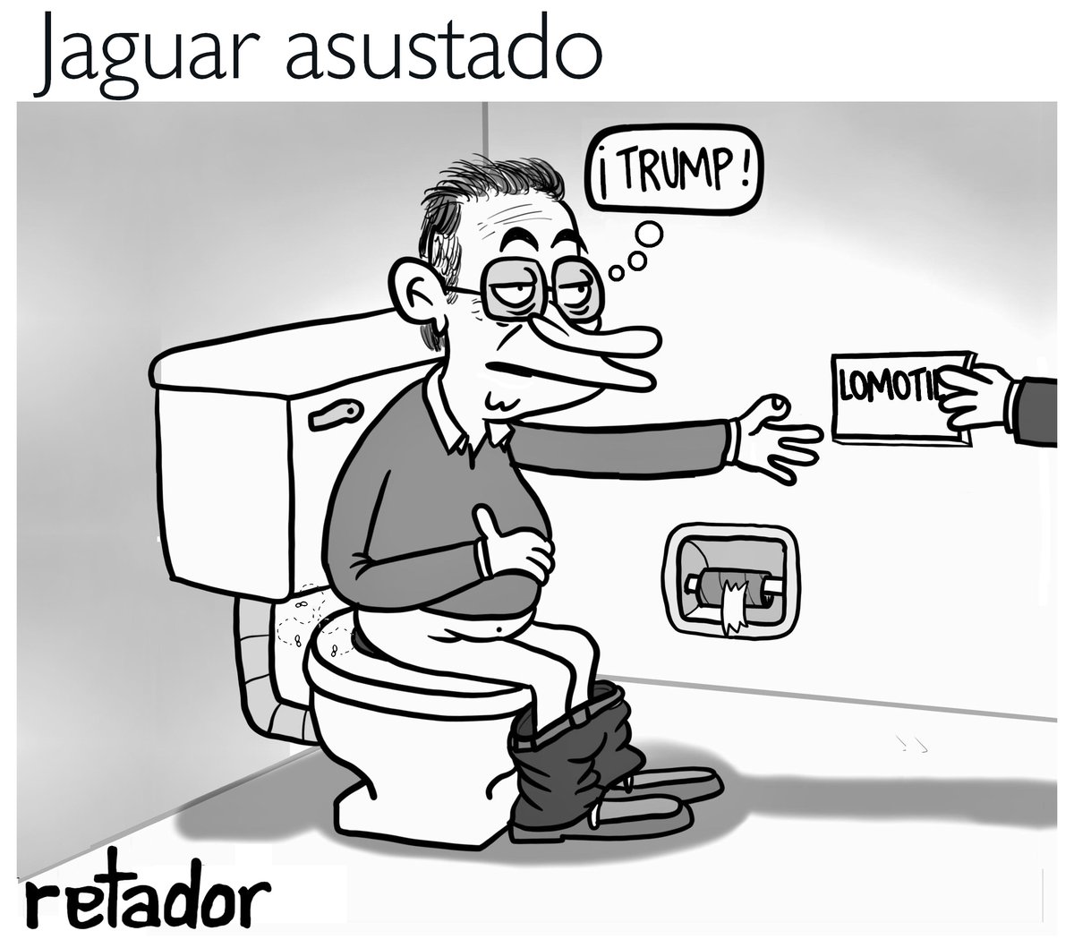 El jaguar está k-gao del susto.