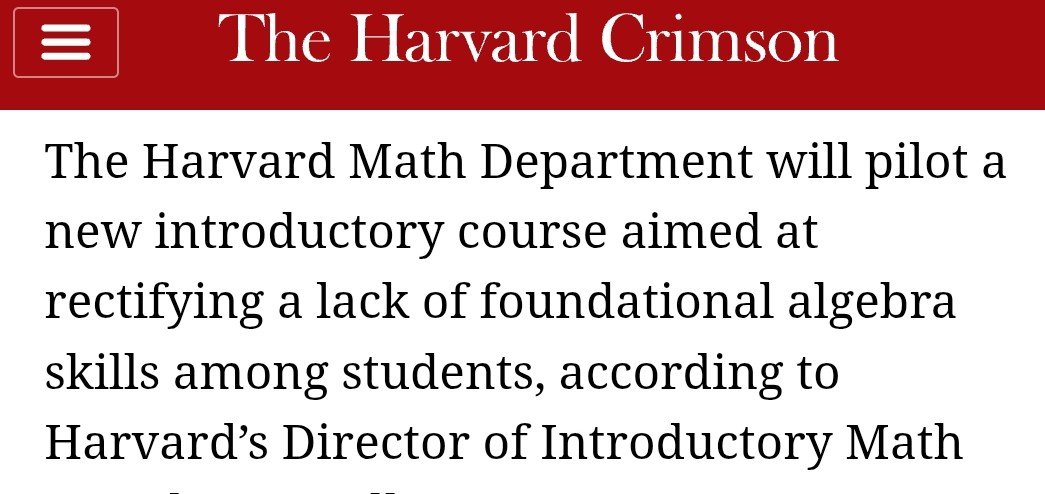The disease has spread so far that even Harvard does remedial math these days.