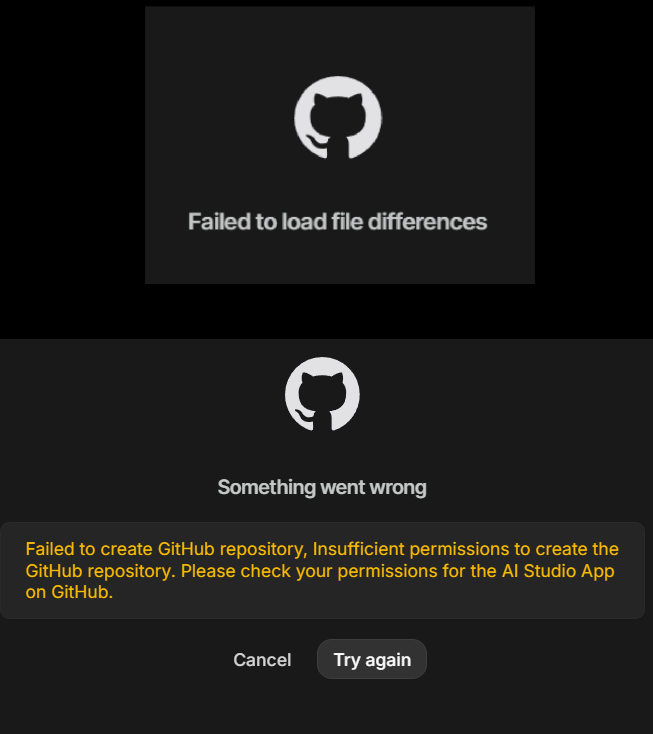 stonez56's tweet photo. @GoogleAIStudio For some reason, I can’t no longer to sync AI studio’s code into GitHub.. I asked AI studio what to do and it told me to revoke the permission from GitHub. I did.

Now I’m having trouble to connect AI Studio with GitHub.. OMG!! There is no way to relink GitHub again in AI Studio https://t.co/LSBjuSkPT6