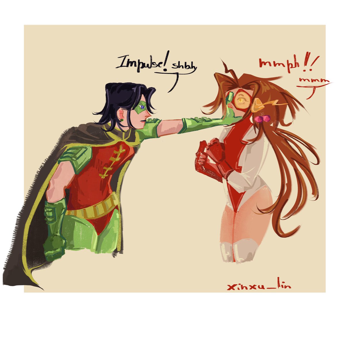 xinxu_lin's tweet image. Shh! #timbart #BartAllen #Impulse #Robin #TimDrake