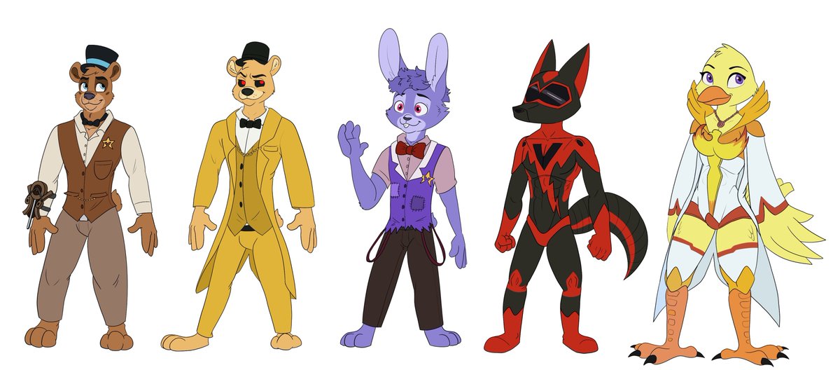 This here is a character line up, it's for a WIP a friend of mine is doing, it's a crossover of FNAF and zootopia it's an upcoming story from TheFantablousMrRussell on Archive Of Our Own. Feel free to check it out when you get a moment. #furryartwork #FNAF #Zootopia #commission