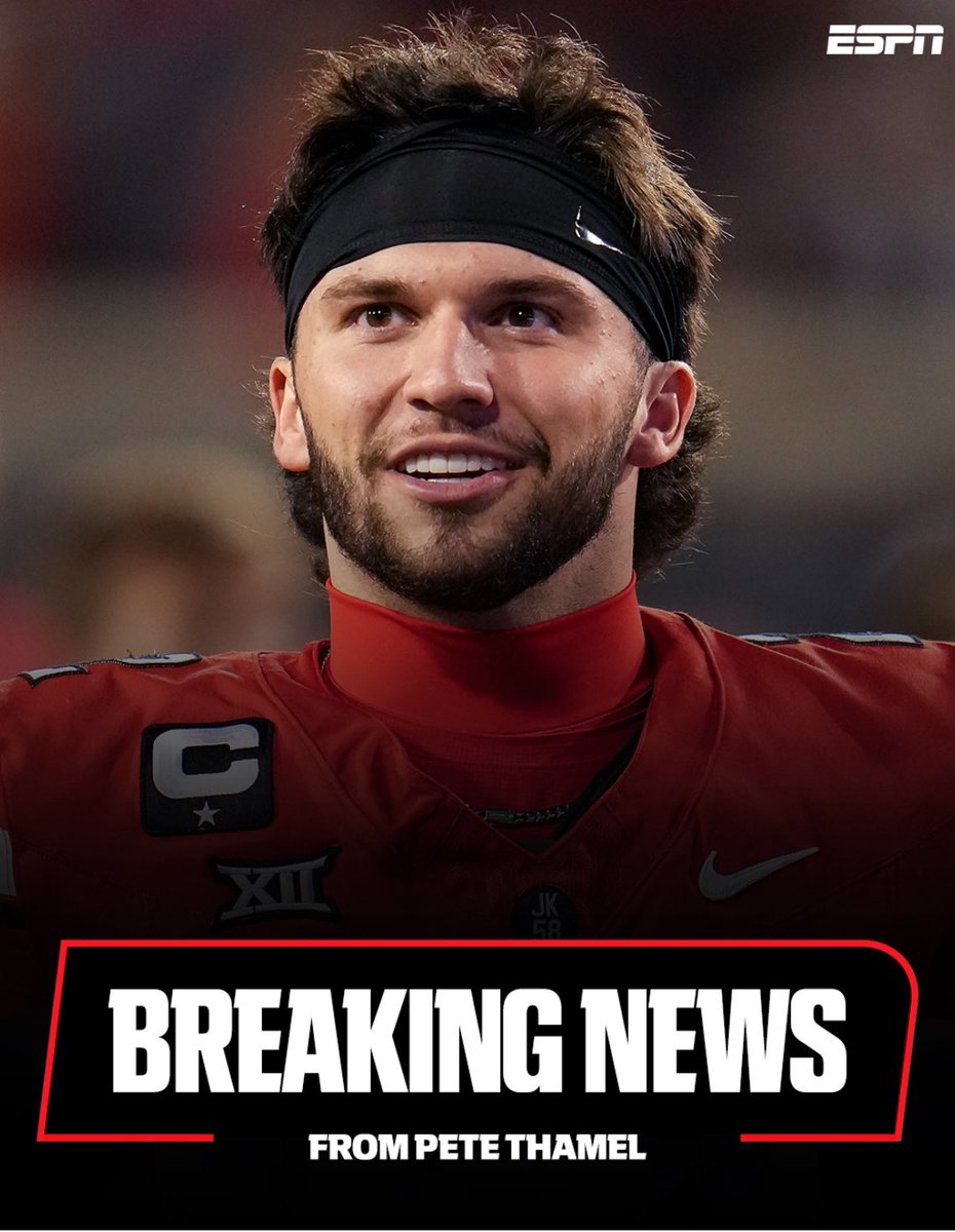 PeteThamel's tweet image. NEWS: Former Cincinnati quarterback Brendan Sorsby, the top player in the NCAA transfer portal, has committed to Texas Tech, he tells ESPN. Sorsby’s decision comes in the wake of a 48-hour visit flurry that included visits to Tech and LSU.