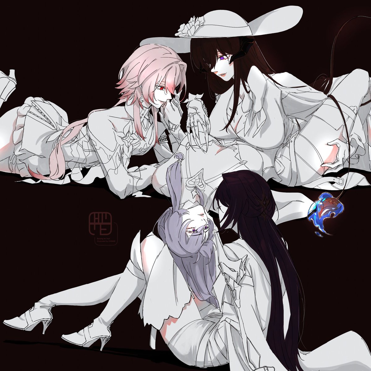 Chewinggum_p's tweet image. =Commission work=

🦢 vs 🪼🍑🕯️

#Evernight #Acheron #Blackswan #TheDahlia  #HonkaiStarRail