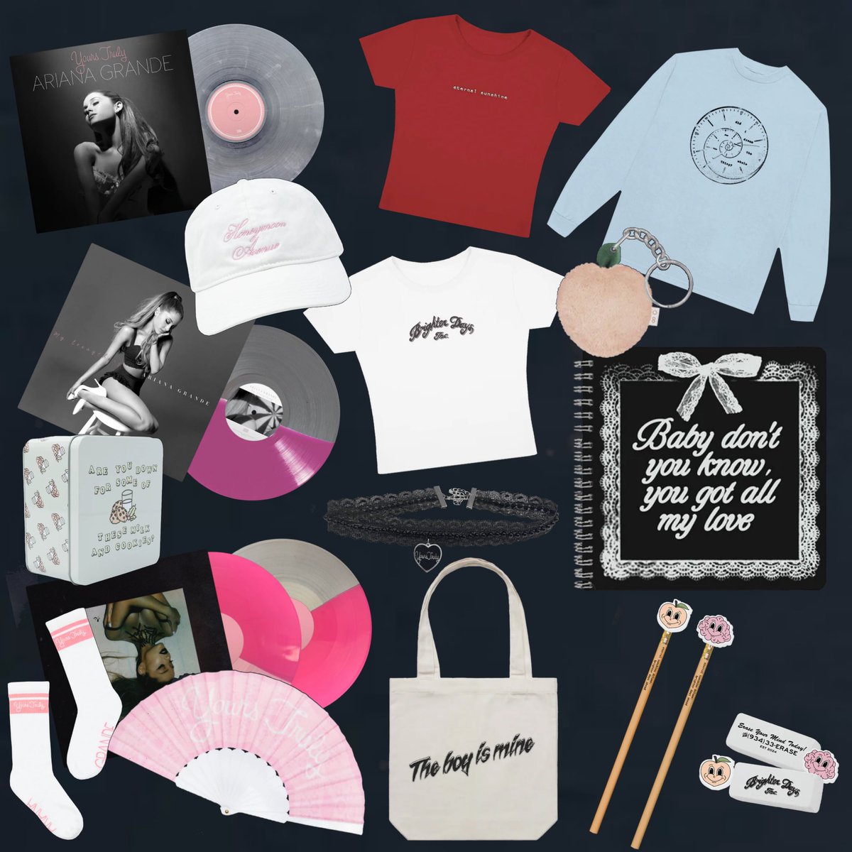 ariana merch giveaway ! ♡🥂
(for my bday week 🥹) 
$50 limit, can pick any item under or at the limit

rules:
- must be 18+ (we dont want a minors addy)
- follow me n <a href="/imperfctforu/">vee</a> 
- rt this tweet
- be as active with us as u can
- it IS international

ends: jan 8th