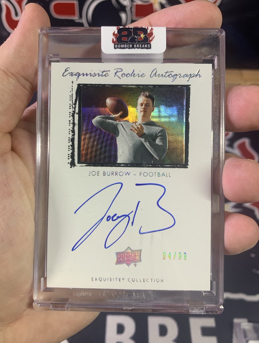BomberBreaks's tweet image. Exquisite Rookie Auto /99 of @JoeyB with another beautiful pull from our @bomberbreaks Ignition Football breaks tonight! 💥💥 @upperdecksports #bengals #cincinnatibengals #footballcards #joeburrow #thehobby