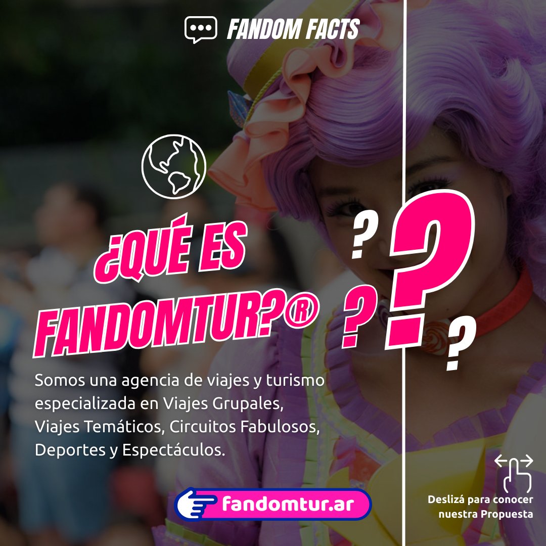 fandomtur's tweet image. ¿Querés saber cómo trabajamos en Fandomtur® y qué tipo de viajes ofrecemos en 2026? ✈️

🌎 Viajes Grupales &amp;amp; Temáticos, Aeroterrestres, Circuitos Fabulosos, Deportes y Espectáculos.

Informate, inspirate y reservá con nosotros 💬 

¡Escribinos! 📲 Fandmomtur.ar