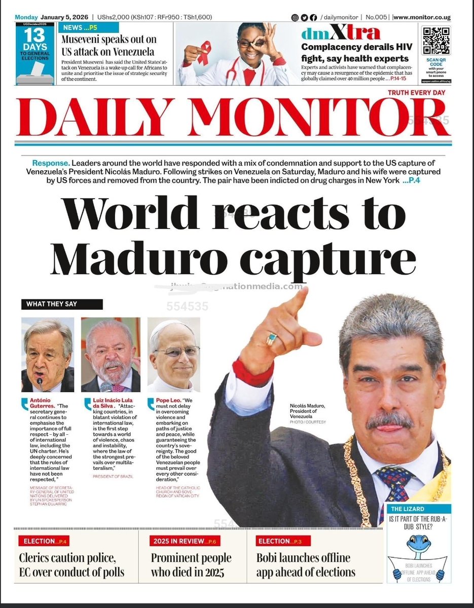 World reacts to Maduro capture
epaper.nation.africa/ug

#MonitorUpdates