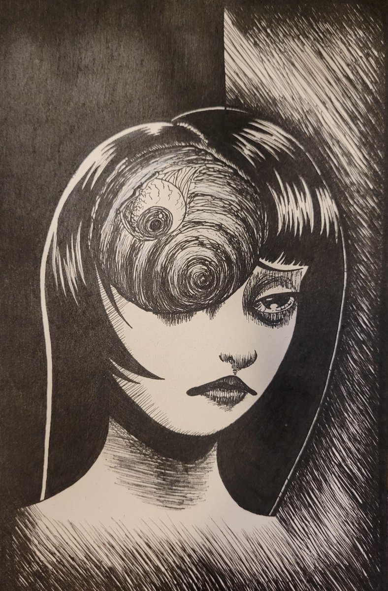 BambiHanabatake's tweet photo. Junji Ito Traditional pen https://t.co/WfmIvzCgRD