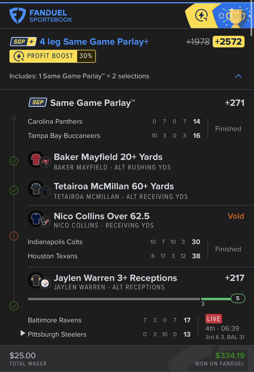 halfbirdhalfman's tweet image. Cash it 🦅✅

Nico leg void
Warren leg hit in the 1H