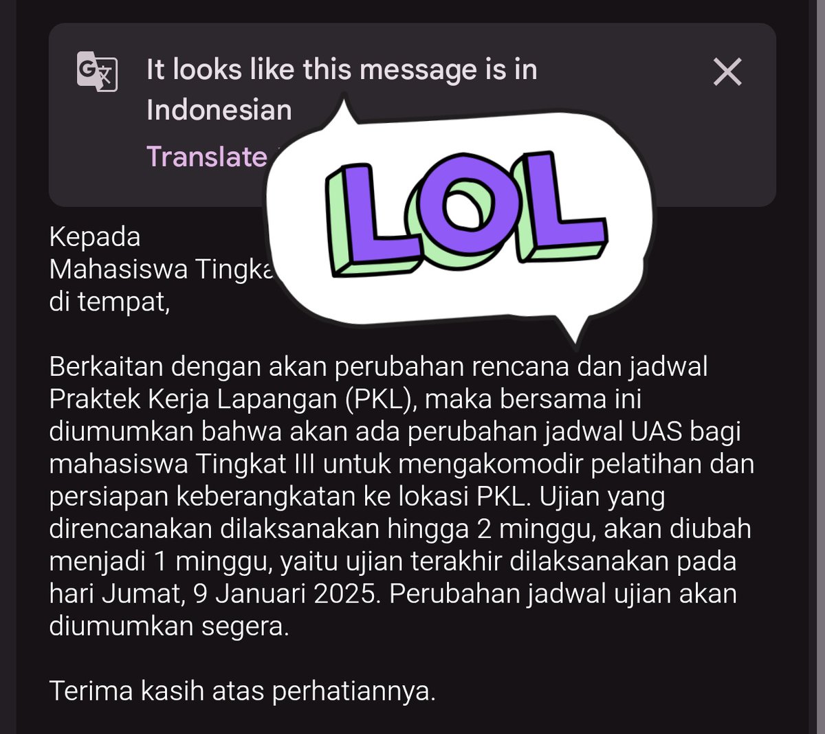 Justforselected's tweet photo. Dosen babi, nirempati, kontol, anjing, bangsat, dikira gampang nyiapin ujian dongo. https://t.co/gkOdr78AUZ