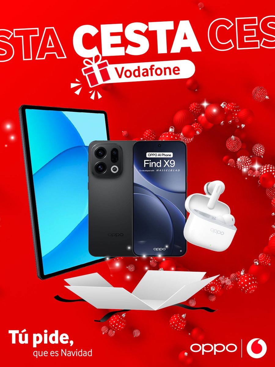 🎁 SORTEO III Cesta Vodafone 🎁 Podrás ganar este pack de OPPO.

Para participar:⁣

🔺 Sigue a <a href="/vodafone_es/">Vodafone España</a> y <a href="/OPPOEspana/">OPPO España</a>⁣
🔺 Comenta qué estrenarías primero de la Cesta con el hashtag #CestaVodafone

¡Muchísima suerte!