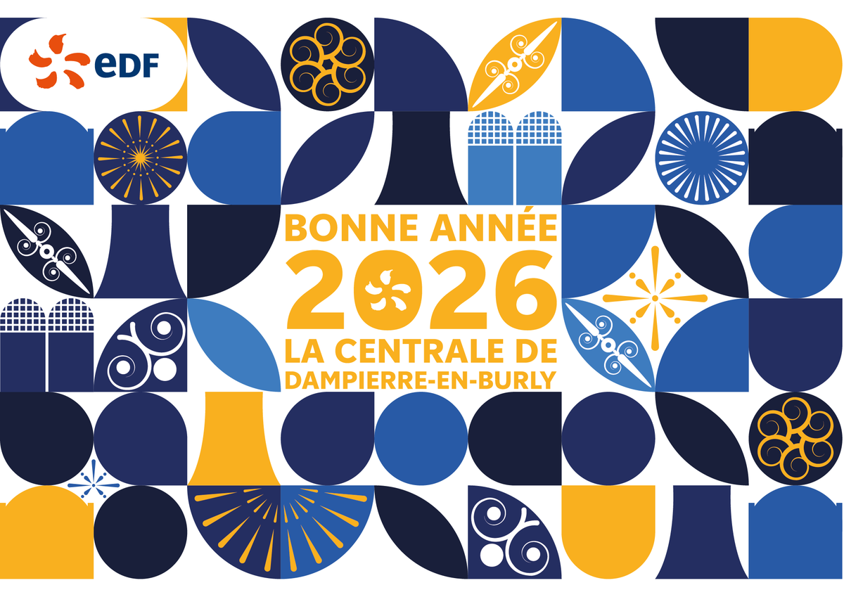 EDFdampierre's tweet photo. Les équipes de la centrale nucléaire de Dampierre-en-Burly vous souhaitent une belle et lumineuse année 2026 ! ✨ https://t.co/t4YtWfmqh0
