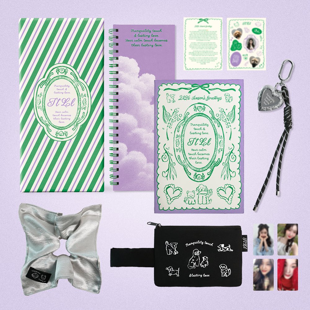 CHUNG HA 2026 Season's Greetings[TT&amp;LL]

💜Tranquility touch &amp; lasting love. Your calm touch becomes their lasting love💜 

유기견 보호와 입양 등 동물을 사랑하는 청하와 HAART의 마음을 담아, 판매금액의 일부는 동물보호단체에 기부되며, '밤비&amp;아란'이 함께하여 의미를 높였습니다!

🔗