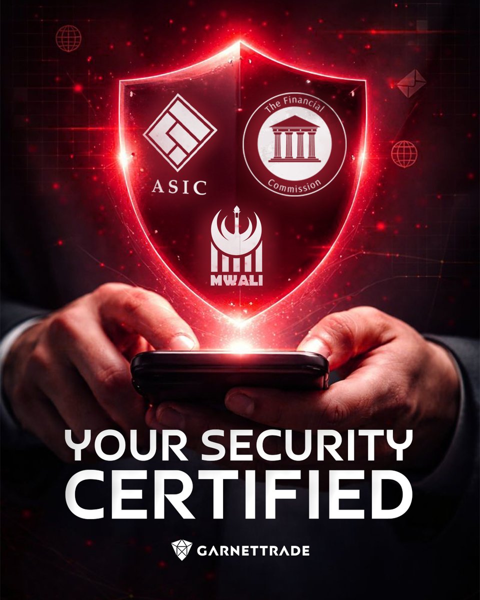 Your Security, Certified.
Garnet Trade’s multi-layered license structure  ASIC regulation, Mwali authorization, and Financial Commission membership  forms a global shield around your trading experience.
Because real protection isn’t claimed.
It’s certified.
#GarnetTrade #Forex