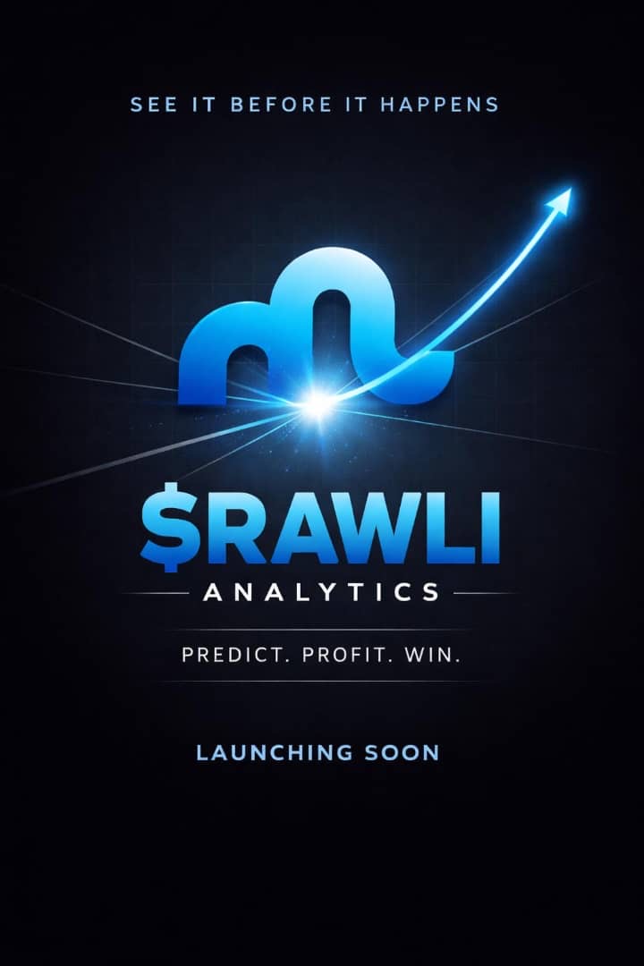 🐘 $RAWLI ANALYTICS
Prediction Market Utility

See it before it happens.

$RAWLI Analytics turns probability into power.
A prediction-driven intelligence layer built to help users anticipate outcomes, price the future, and move ahead of the market.

No speculation.
Just signal.