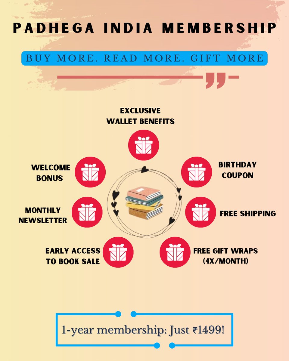 PadhegaIndia_'s tweet photo. #PIMembership ๐ฎ
Dear Readers - We invite you all to be Padhega India Member & ennoble your reading journey. We have diligently curated the plan to ensure that the book buying (and reading) experience becomes more enriching.
Come, be a proud #PIMember ๐ https://t.co/PAmgJqAulY https://t.co/4fQuwldlSq