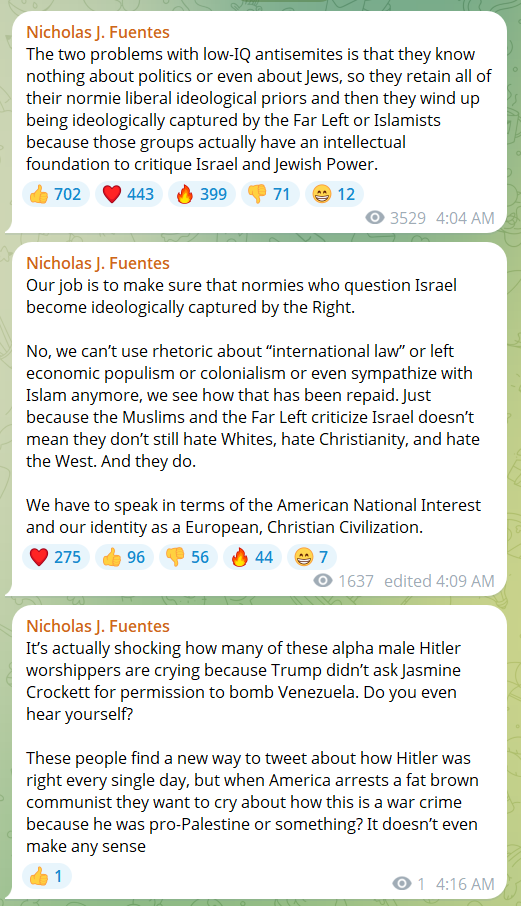 UBERSOY1's tweet photo. Nick Fuentes argues that low-IQ antisemites have their foundations wrong. https://t.co/F2wxPNXIV8