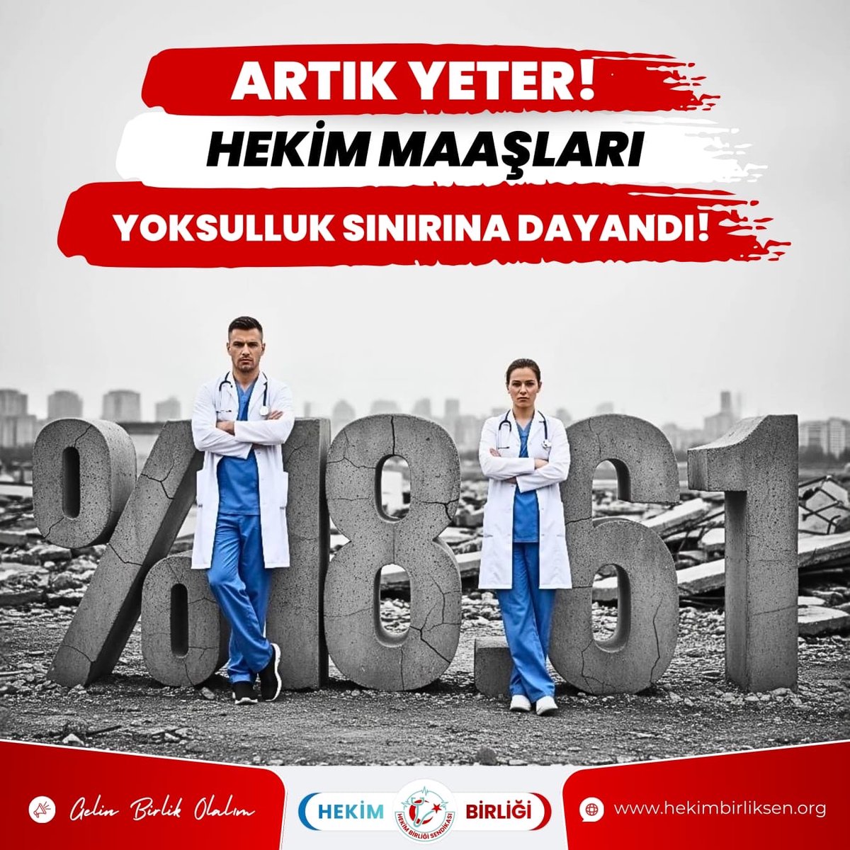 ARTIK YETER! HEKİM MAAŞLARI YOKSULLUK SINIRINA DAYANDI!

Aralık ayı enflasyonu açıklandı. Açıklanan rakamlar, hekimlerin yaşadığı ekonomik çöküşü gizlemeye yetmiyor. Kâğıt üzerinde düşük gösterilen oranlar, hastanelerde sabahlayan, can kurtaran hekimlerin mutfağındaki yangını