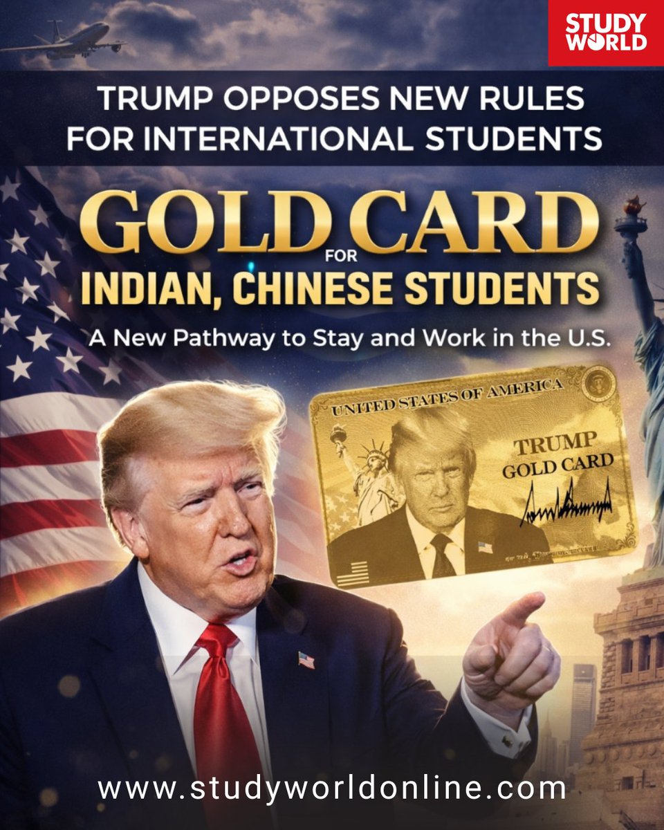 studyworld11841's tweet image. Attention Indian students &amp;amp; professional

The new Trump Gold Card could reshape long-term opportunities in the US
 📌Stay informed—your next big move may be closer than you think.

#studyworld #TrumpGoldCard #USVisaNews #IndianStudents #StudyAbroad #GlobalTalent #StudyInUSA #Visa