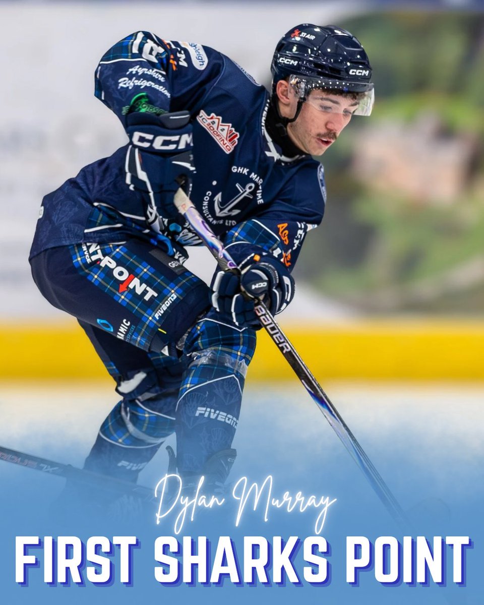 solwaysharks's tweet image. FIRST NIHL POINT FOR MURRAY 🤩

Congratulations to Dylan Murray who picked up his first point in Sharks colours during last night's game in Hull against the Seahawks!🦈