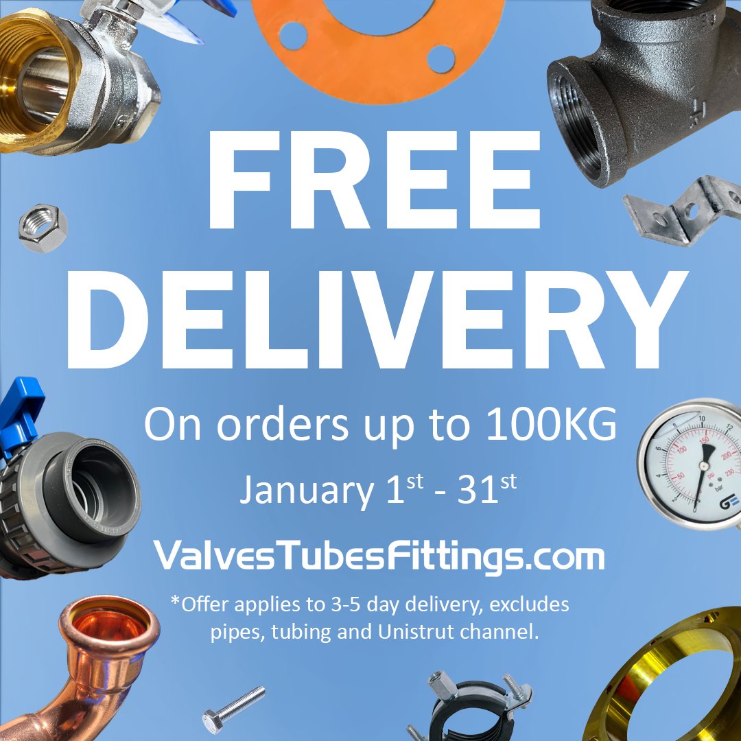 BessegesVTF's tweet image. Happy 2026! 🎉

Hope you enjoyed the Christmas break and had time to relax and recharge.

Back to work isn’t easy — so we’re helping with free delivery throughout January.

Save on your next order 👉 valvestubesfittings.com/shop/ 
T&amp;amp;Cs apply

#valves #tubes #fittings #pipe #steel