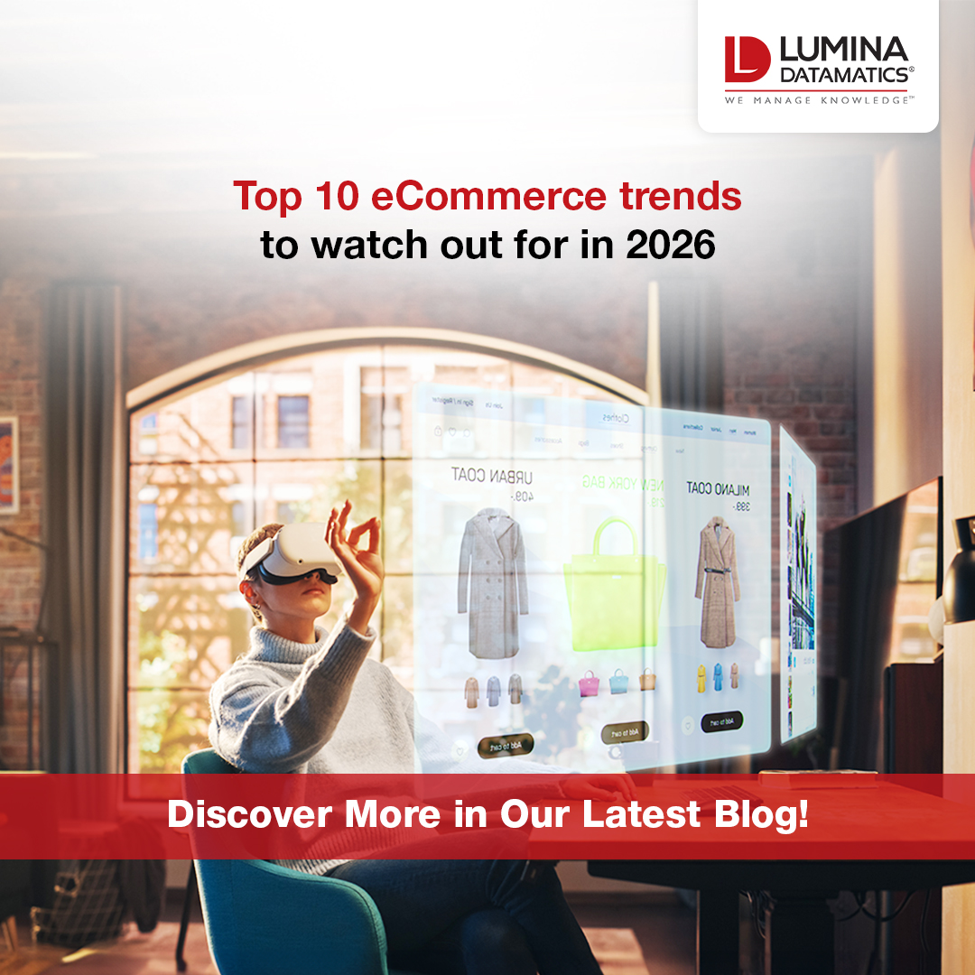 LDatamatics's tweet photo. From AI-driven personalization to automation at scale, discover the key eCommerce trends redefining digital retail in 2026.

Read the blog here: https://t.co/KbAJeUPrFm

#EcommerceTrends2026 #DigitalRetail  #AIinEcommerce #RetailInnovation #CommerceAutomation #CustomerExperience #FutureOfRetail #LuminaDatamatics