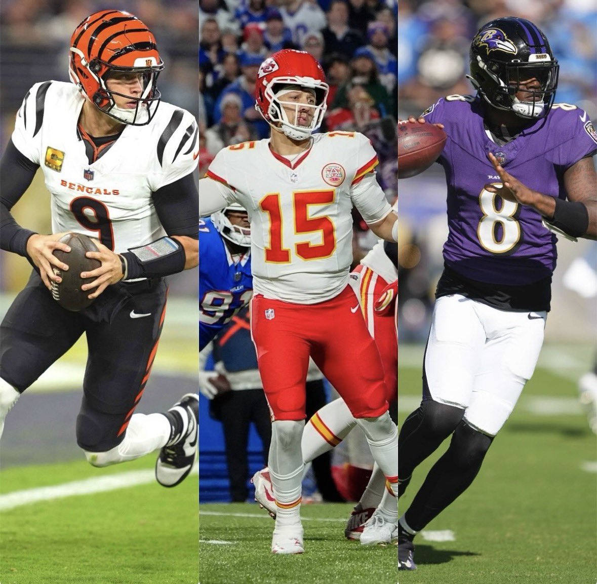 NFL_DovKleiman's tweet photo. This year's playoffs will NOT include Joe Burrow, Patrick Mahomes, or Lamar Jackson.

The first time this has happened since 2017.

One of the craziest seasons of All Time. https://t.co/gQjaFR8i77