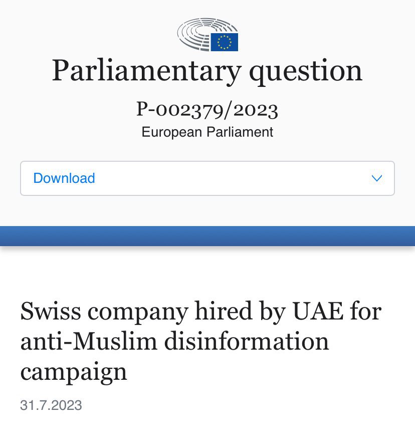 البرلمان الأوروبي: الإمارات استأجرت شركة سويسرية لتنفيذ حملة لتشويه صورة الإسلام في أوروبا

السؤال هنا هل الإمارات بلد مسلم🇦🇪 ؟