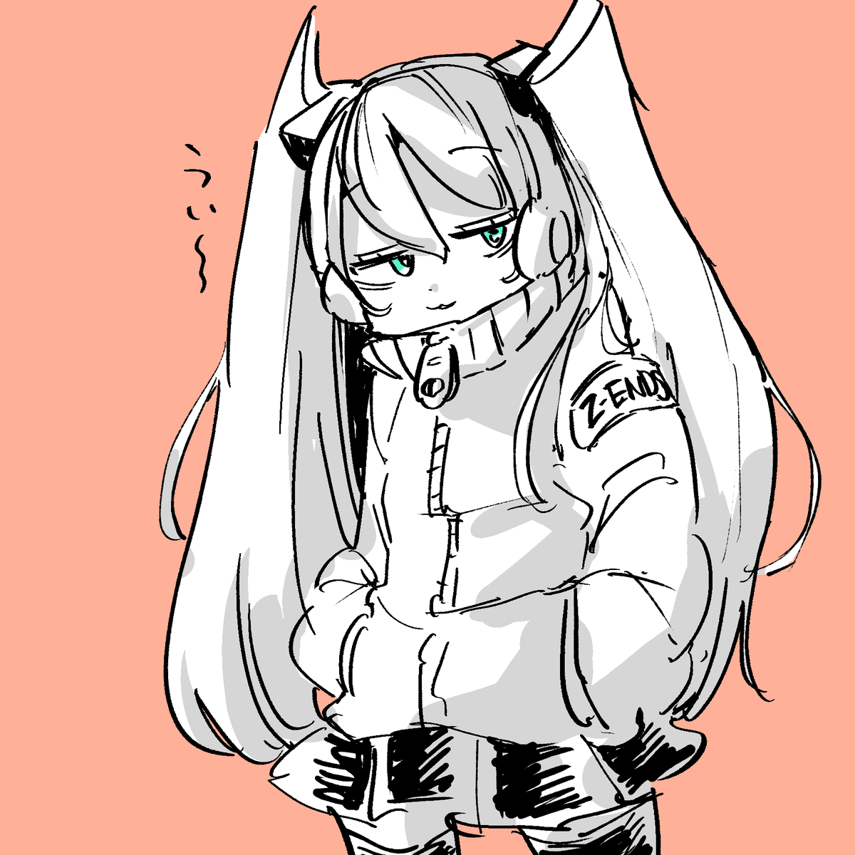 初音ミク 「せんぱい」|カルロス袴田(サイゼP)🍣2/24星界さん曲🍵のイラスト