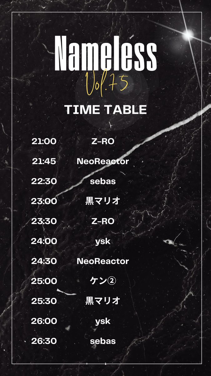 koooolmint's tweet image. 今週金曜日はなめレスの日
久々にyskが参戦の年明け一発目です！

みんな待ってる

Nameless Vol.75
Day : 1/9 (金)
Open : 21:00 start
Charge : ¥300 (1D+order)

Comeback DJ
ysk

and Nameless crew