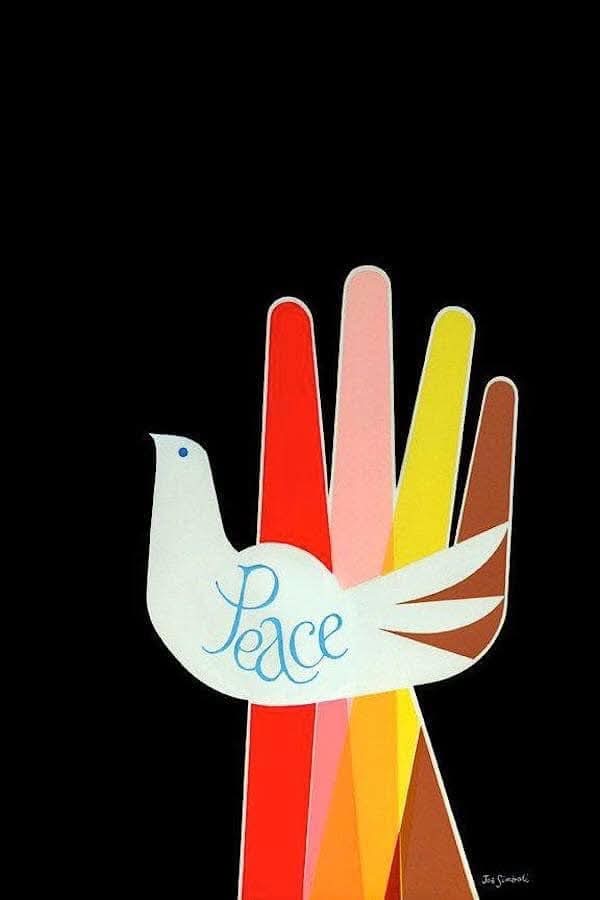 Čitajući svu bezglavost koja gura svijet u rat mogu samo likovno izraziti stav:
Joe Simboli, Anti-war poster (1968)