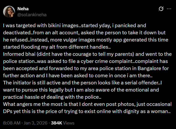 MalluChique's tweet photo. @solankineha This is the same vile Sanghan who was defending the Hindu criminals involved in infamous #SulliDeal case, where Muslim women were being "auctioned" online!
What goes around comes around!!
मिट्टी से आयी हो, मिट्टी में ही मिल जाओगी!
#KarmaStrikesBack https://t.co/2CSOk4zo1L